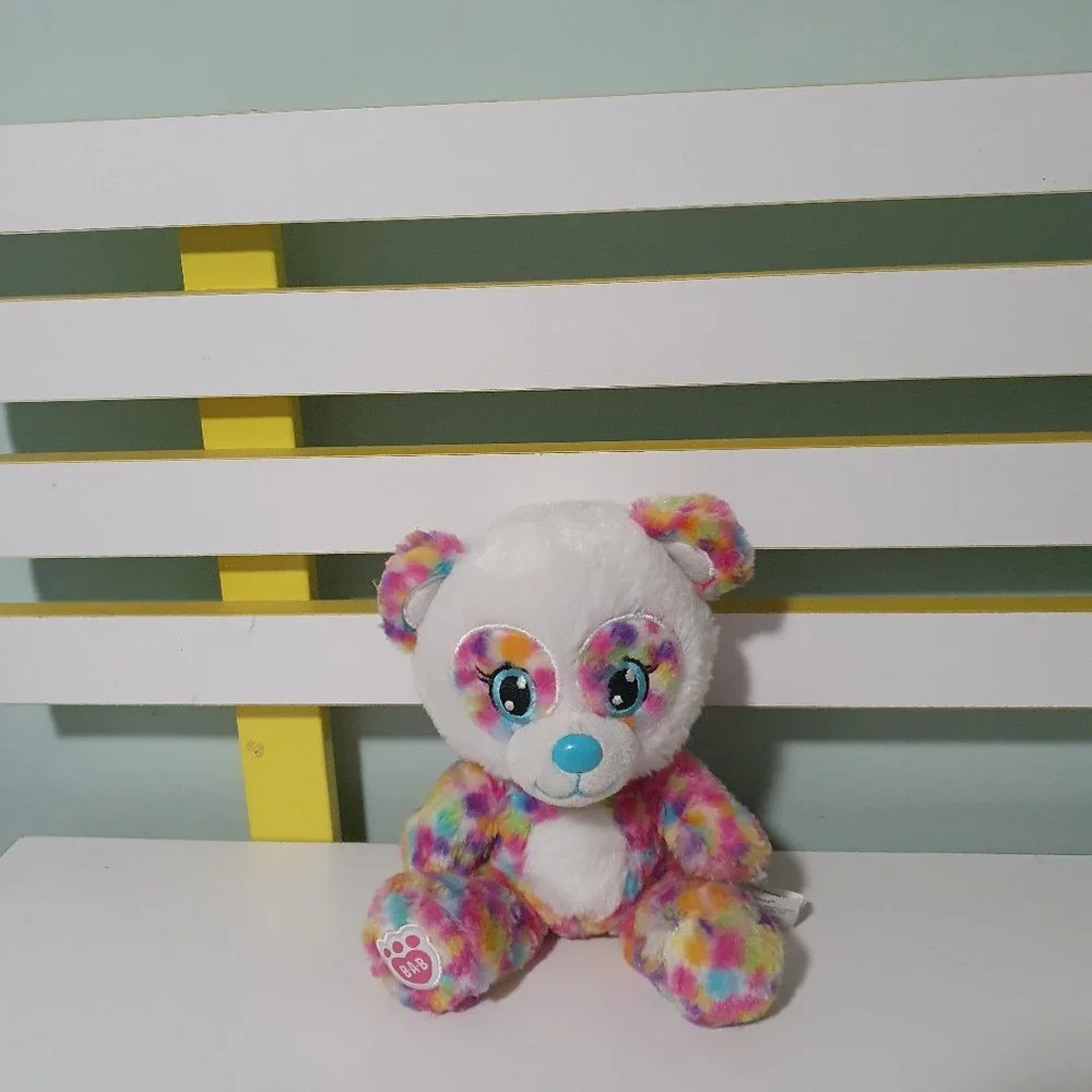 Build A Bear Mini Rainbow Panda Bear 8" Plush SMALL FRYS - Picture 1 of 2